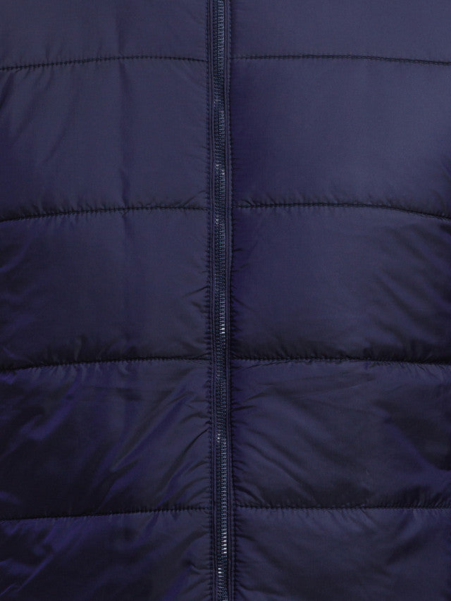 Parx Men Blue Solid Polyester Jacket