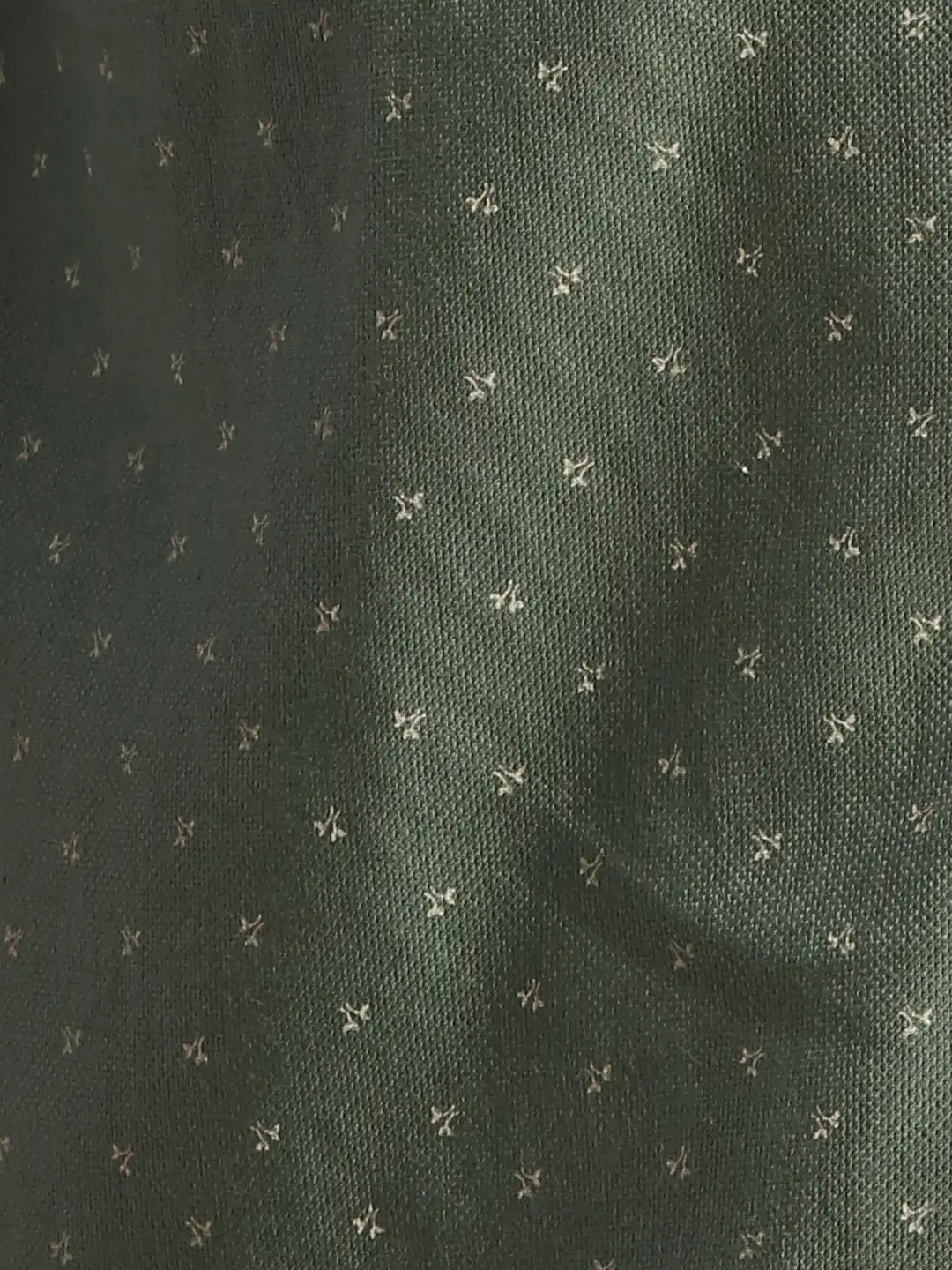 Men Green Slim Fit Print Cotton Full Sleeve Shirts