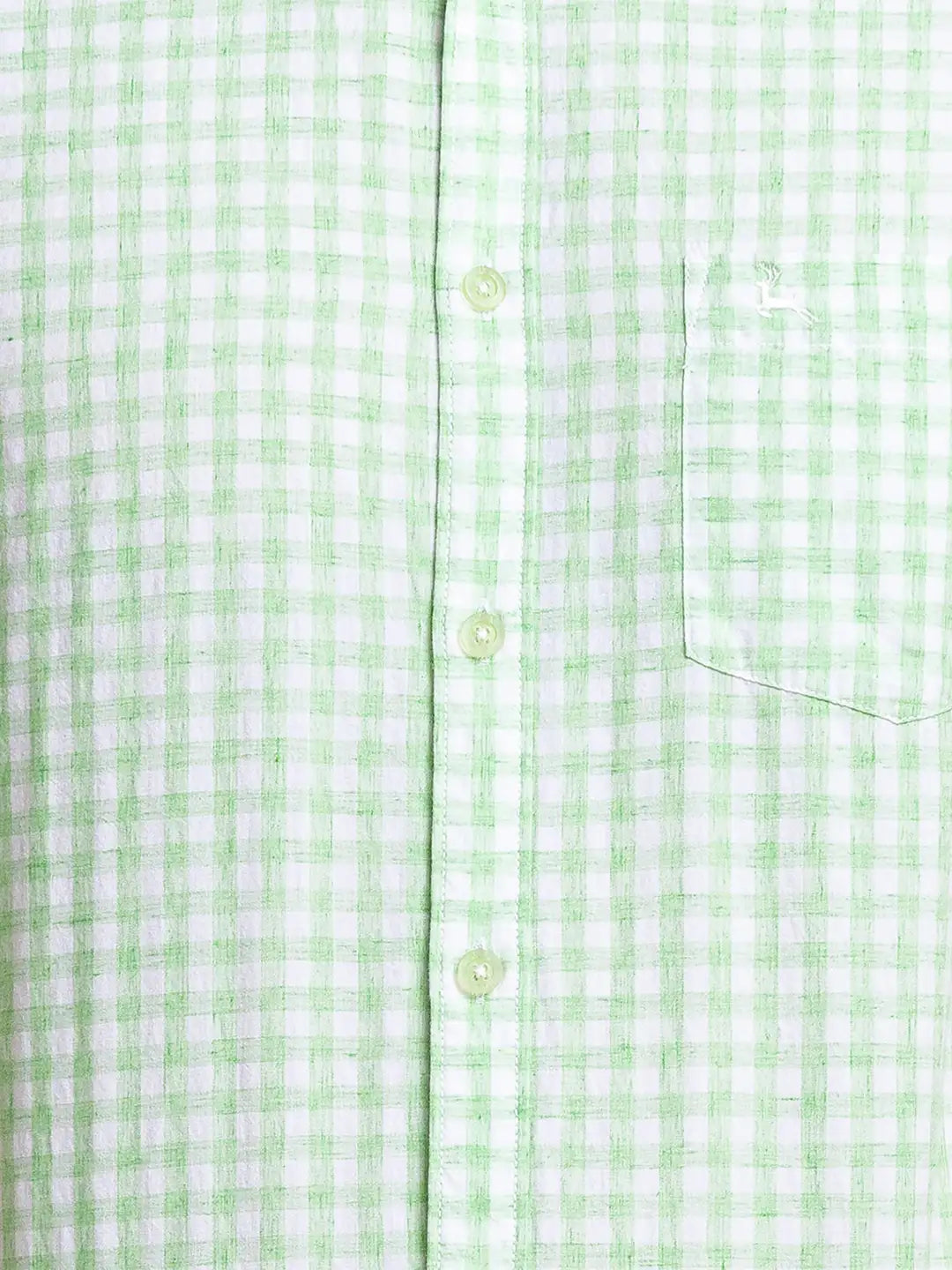 Parx Men Green Checks Slim Fit Cotton Blend Full Sleeve Shirt