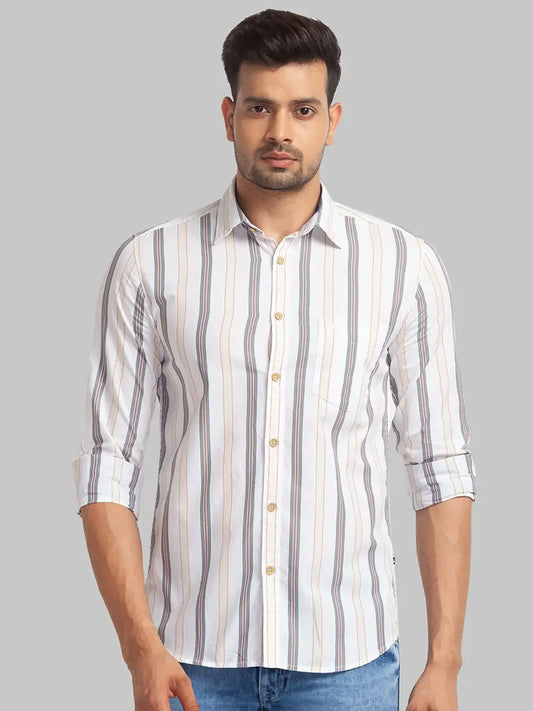 Men Green Slim Fit Checks Cotton Full Sleeve Shirts