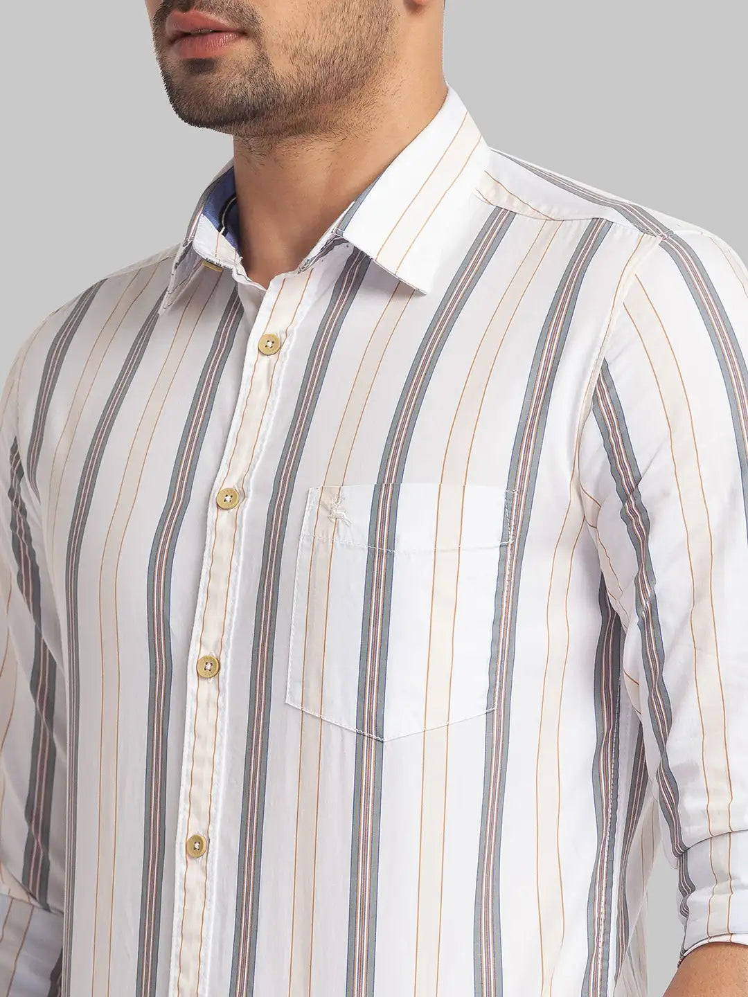 Men Green Slim Fit Checks Cotton Full Sleeve Shirts