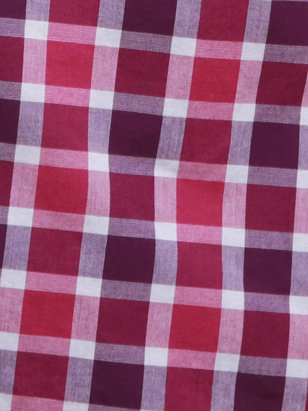 Parx Men Purple Checks Slim Fit Cotton Casual Shirt