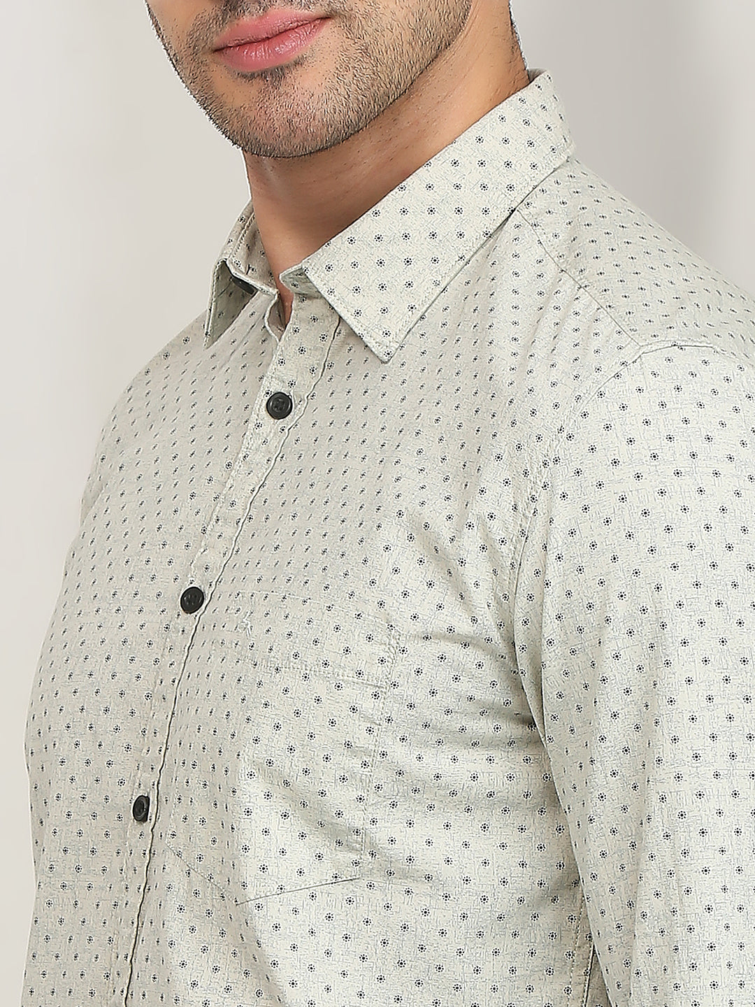 Parx Men Brown Printed Slim Fit Cotton Casual Shirt