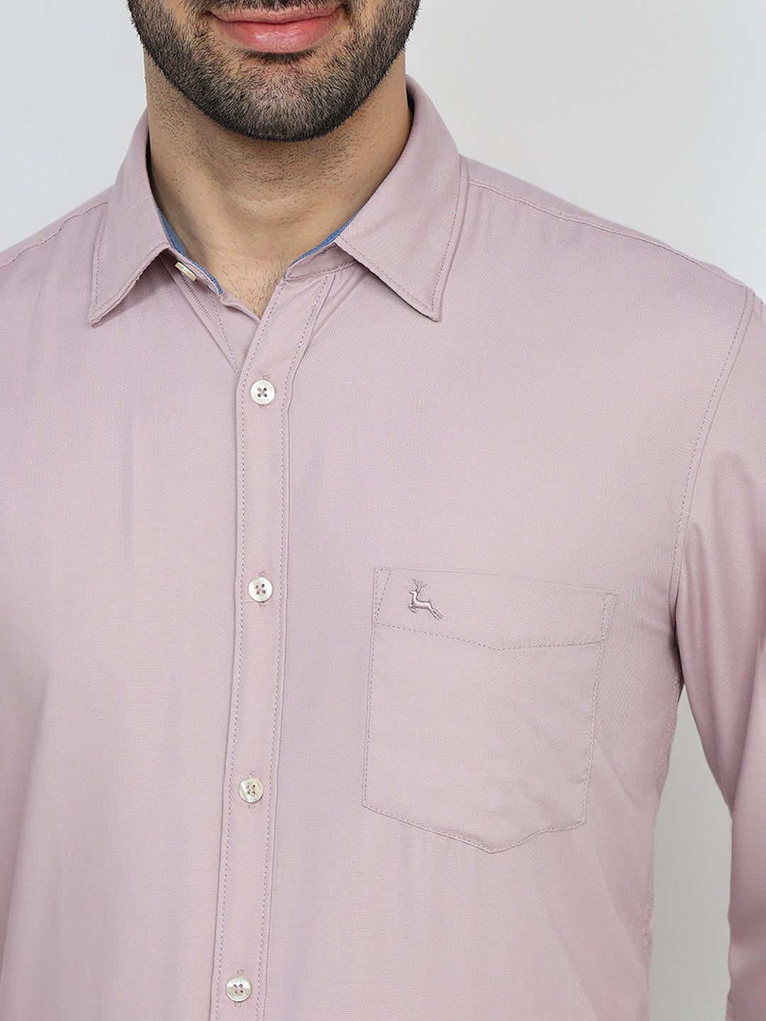 Parx Men Red Solid Slim Fit Viscose Blend Full Sleeve Casual Shirt