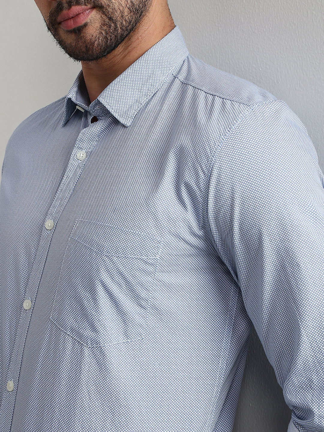 Parx Men White Printed Slim Fit Cotton Casual Shirt