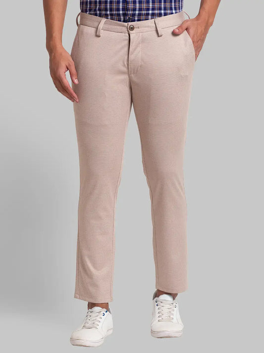 Men Brown Super Slim Fit Solid Terylene Blend Trouser
