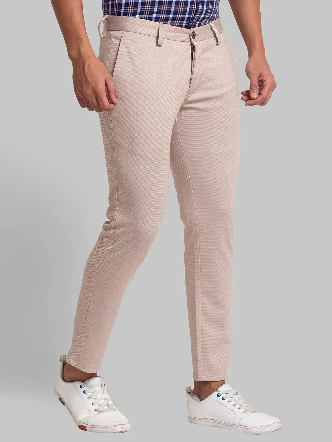 Men Brown Super Slim Fit Solid Terylene Blend Trouser