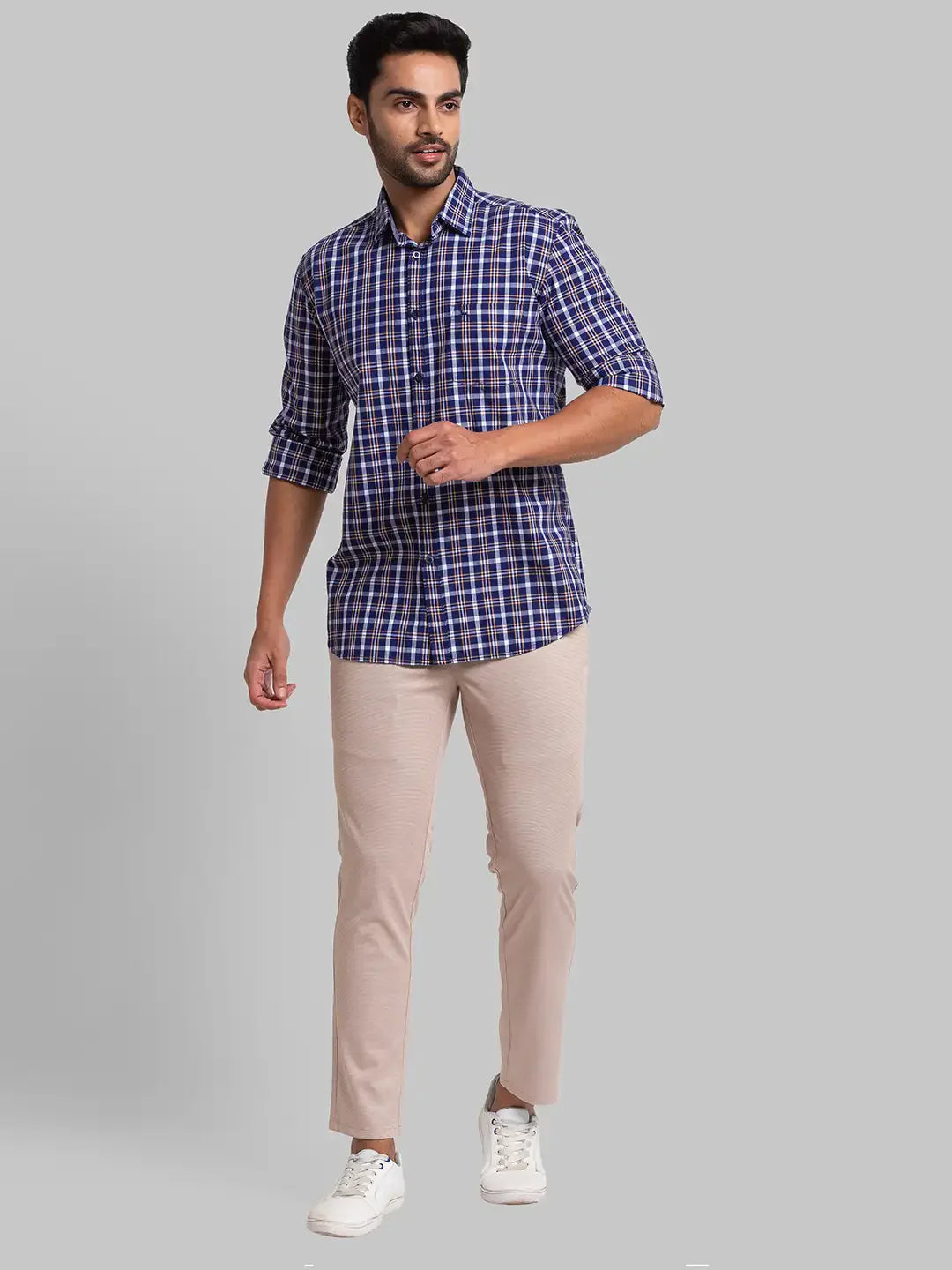 Men Brown Super Slim Fit Solid Terylene Blend Trouser
