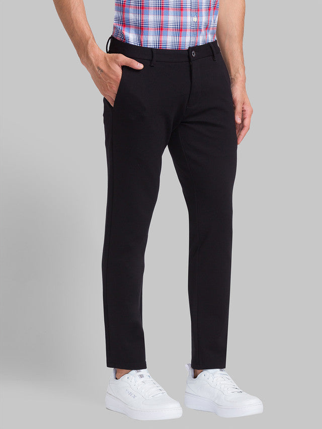 Parx Men Black Solid Super Slim Fit Trouser