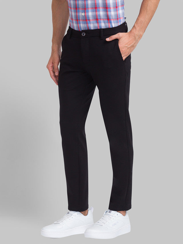 Parx Men Black Solid Super Slim Fit Trouser