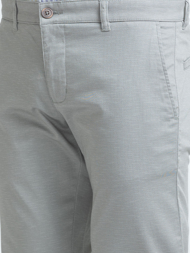 Parx Men Grey Printed Tapered Fit Trouser