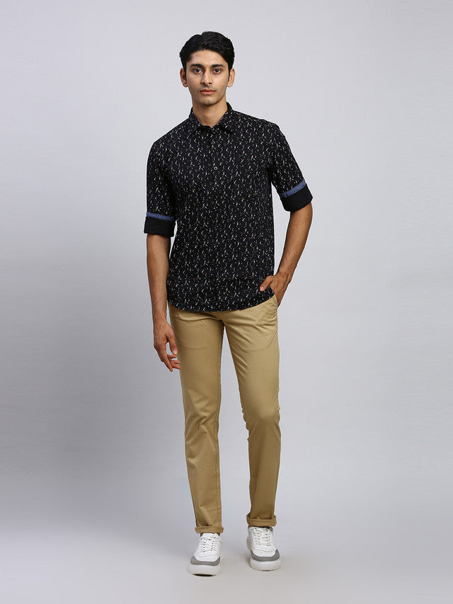 Parx Men Brown Solid Tapered Fit Trouser