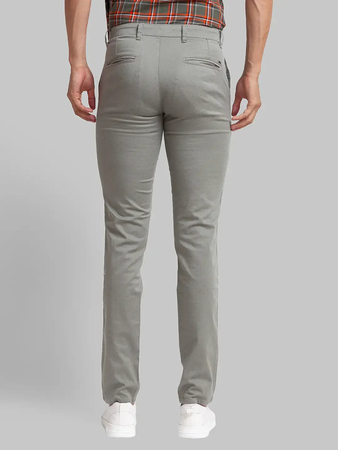 Men Green Super Slim Fit Print Cotton Blend Trouser