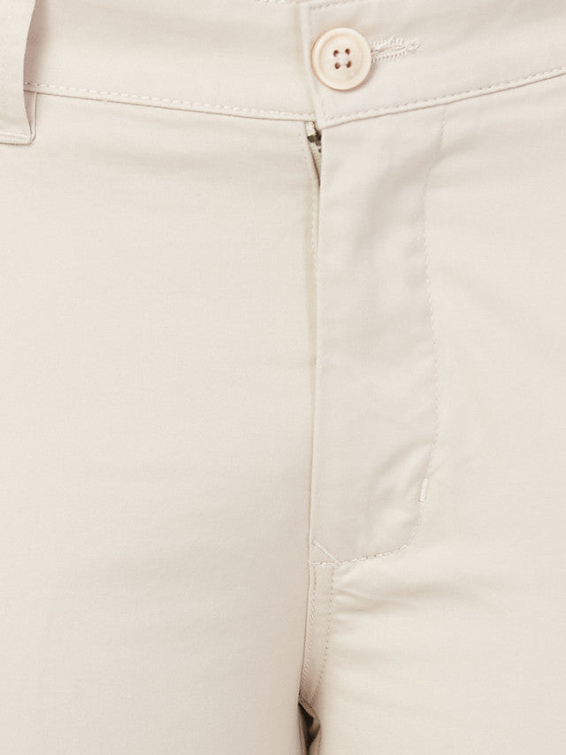 Parx Brown Solid Super Slim Fit Cotton Blend Trouser