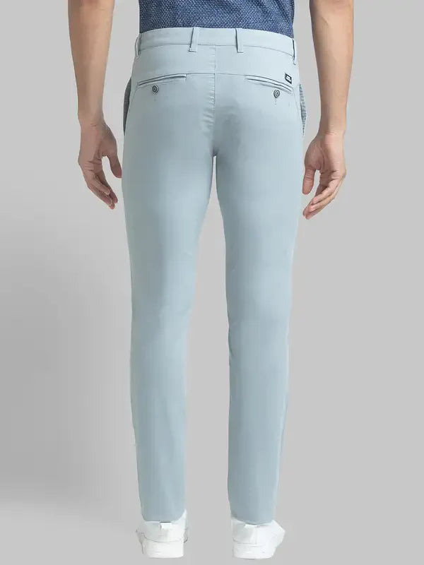 Men Grey Super Slim Fit Solid Cotton Blend Trouser