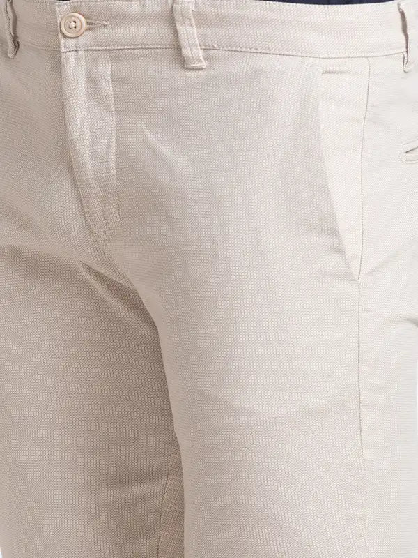 Men Fawn Super Slim Fit Print Cotton Blend Trouser