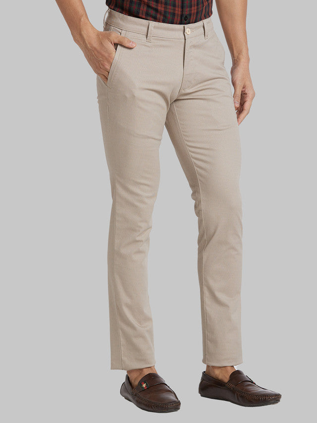 Parx Men Grey Printed Super Slim Fit Trouser