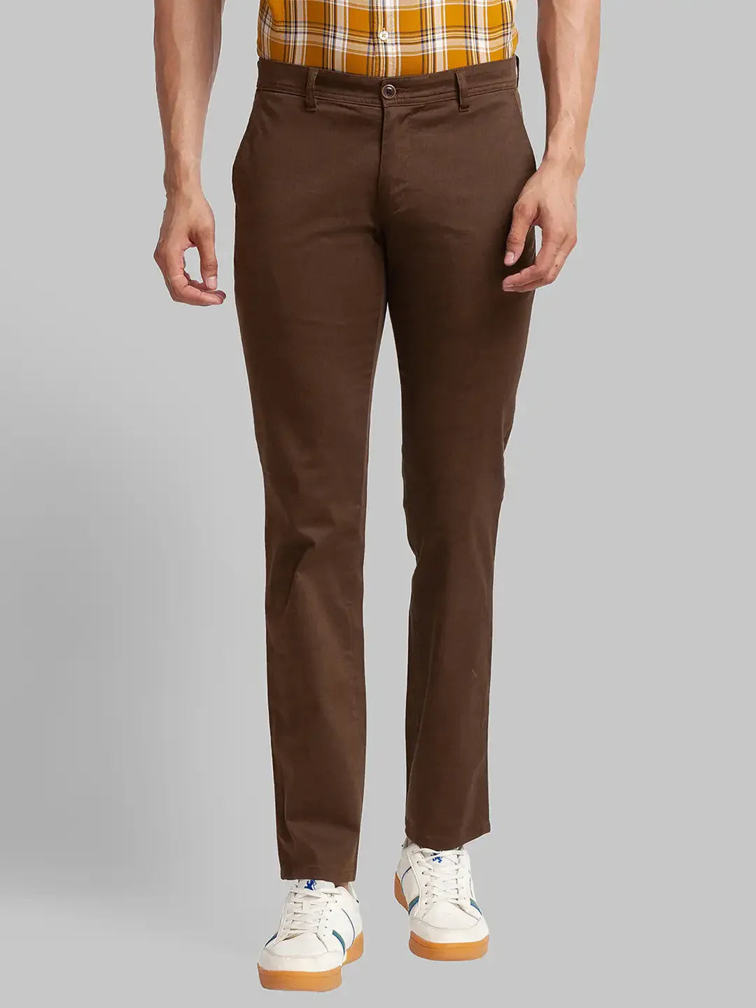Men Green Lrt Fit Print Cotton Blend Trouser