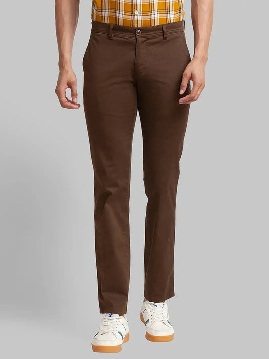 Men Green Lrt Fit Print Cotton Blend Trouser