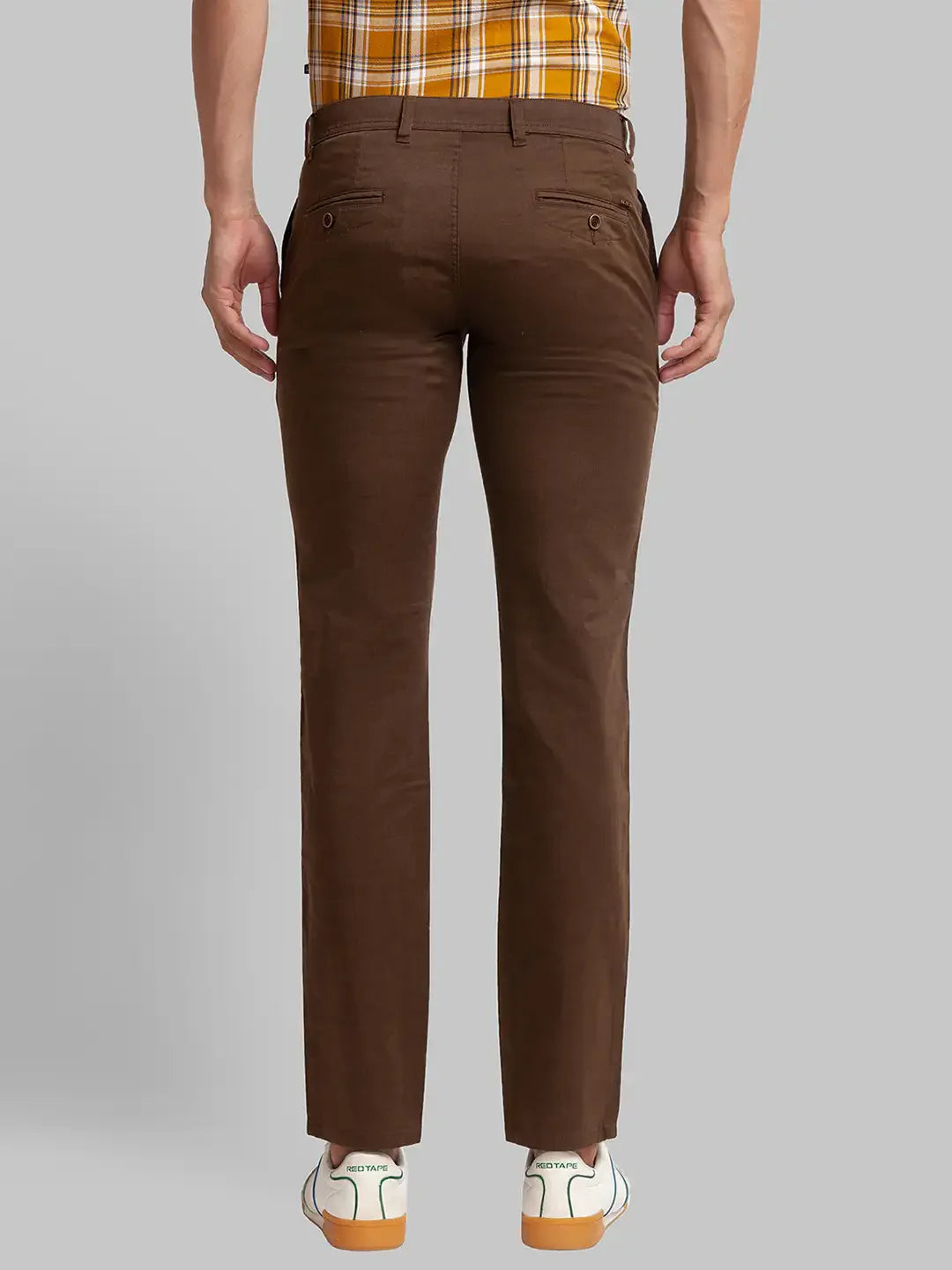 Men Green Lrt Fit Print Cotton Blend Trouser