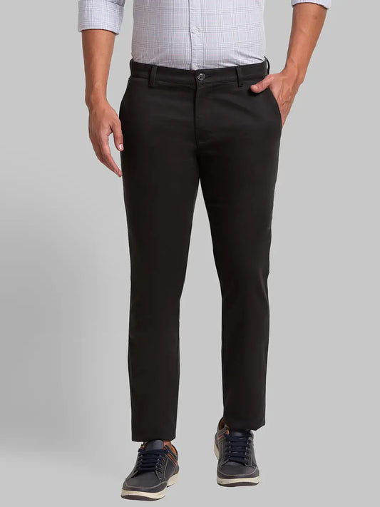 Men Green Lrt Fit Solid Cotton Blend Trouser