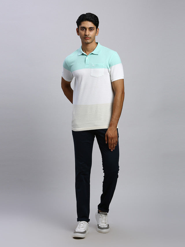 Parx Men Blue Solid Tapered Fit Trouser