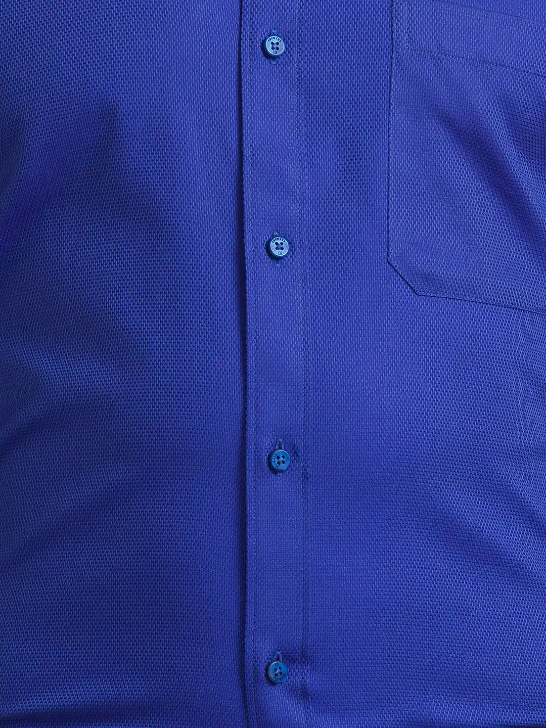 Men Blue Contemporary Fit Structure Cotton Full Sleeve Shirts