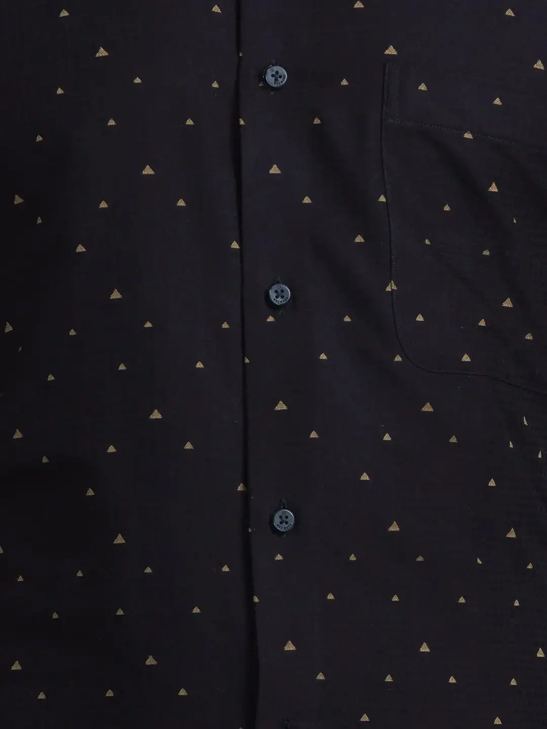 Men Black Contemporary Fit Jacquard Cotton Shirts