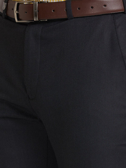 Park Avenue Grey Structure Super Slim Fit Polyester Blend Trouser