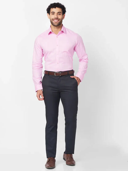 Raymond Men Grey Structure Slim Fit Polyester Blend Trouser