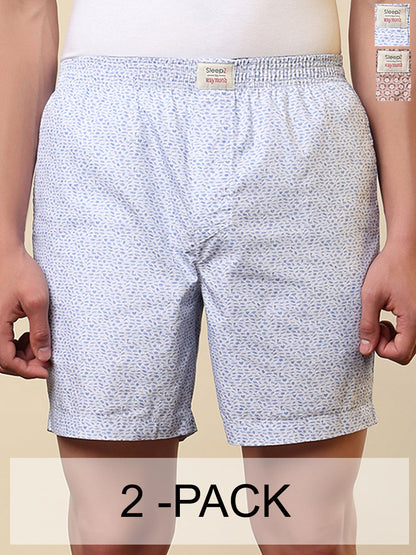 Sleepz Men Multi-Colour Printed Regular Fit Cotton Boxer