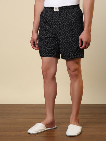 Sleepz Men Multi-Colour Printed Regular Fit Cotton Boxer