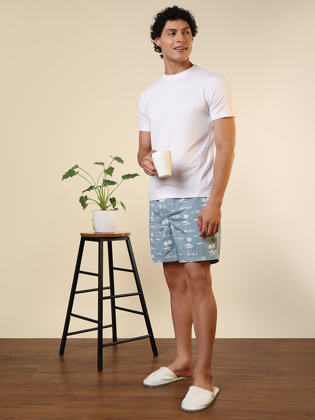 Sleepz Men Grey Printed Regular Fit Cotton Boxer