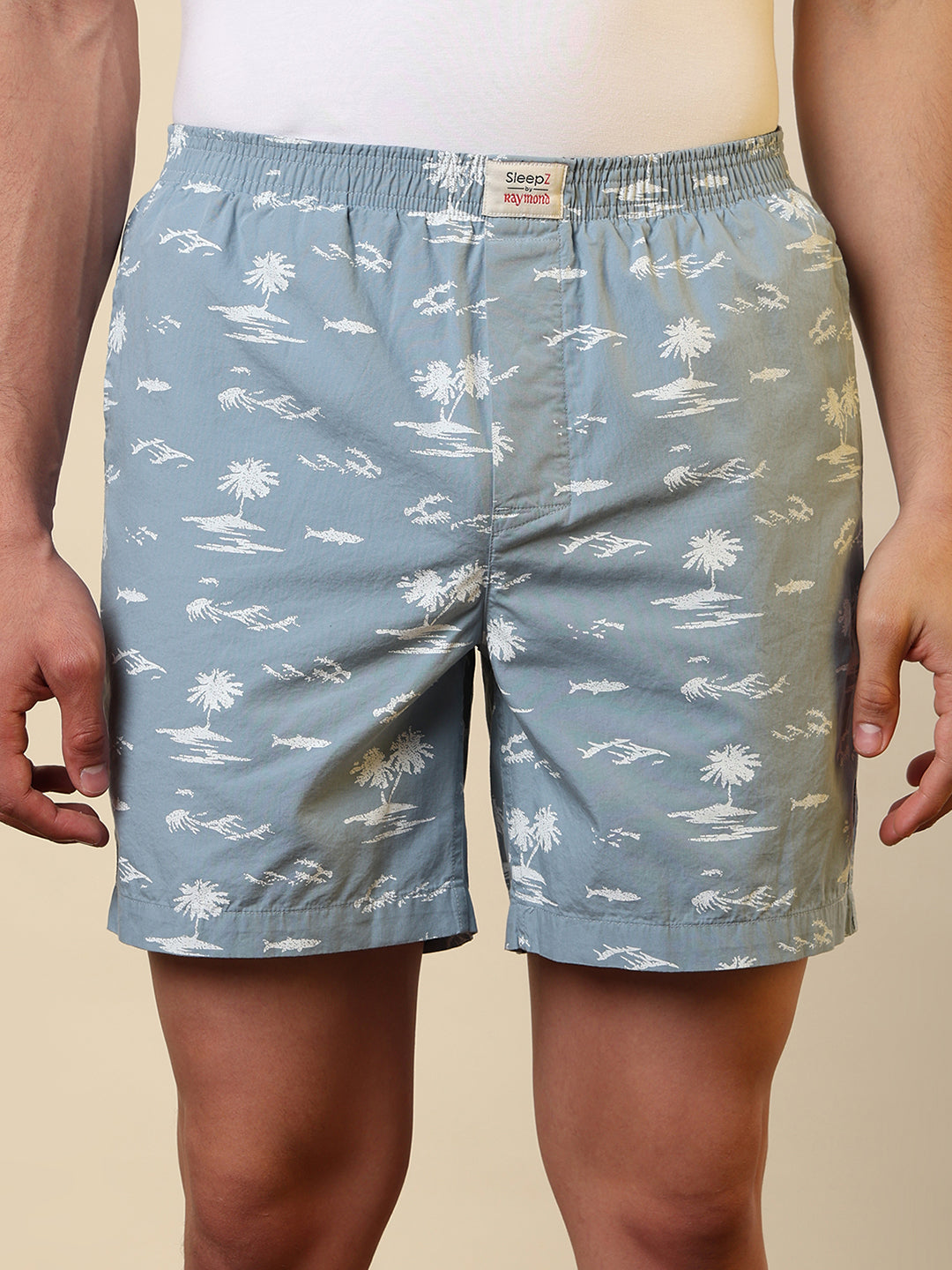 Sleepz Men Grey Printed Regular Fit Cotton Boxer