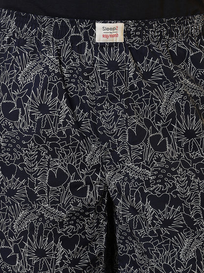 Sleepz Men Blue Printed Regular Fit Cotton Boxer