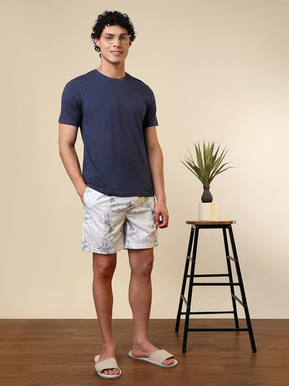 Sleepz Men White Printed Regular Fit Cotton Boxer