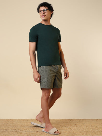 Sleepz Men Green Printed Regular Fit Cotton Boxer