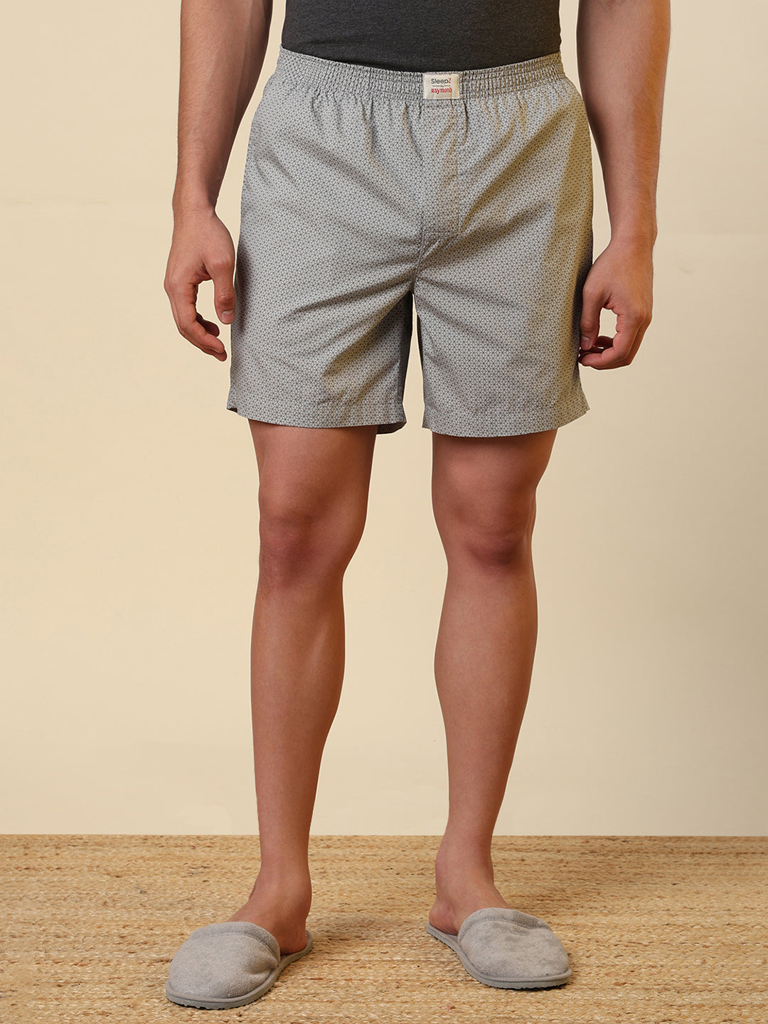 Sleepz Men Grey Printed Regular Fit Cotton Boxer