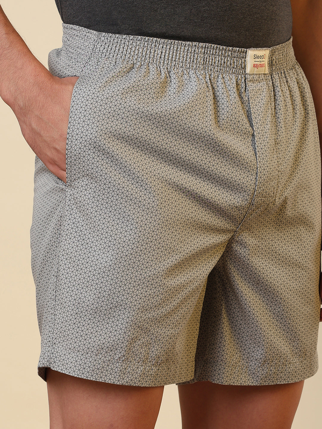 Sleepz Men Grey Printed Regular Fit Cotton Boxer