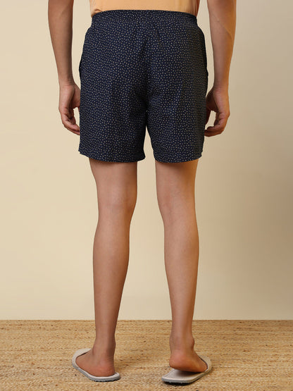 Sleepz Men Blue Printed Regular Fit Cotton Boxer