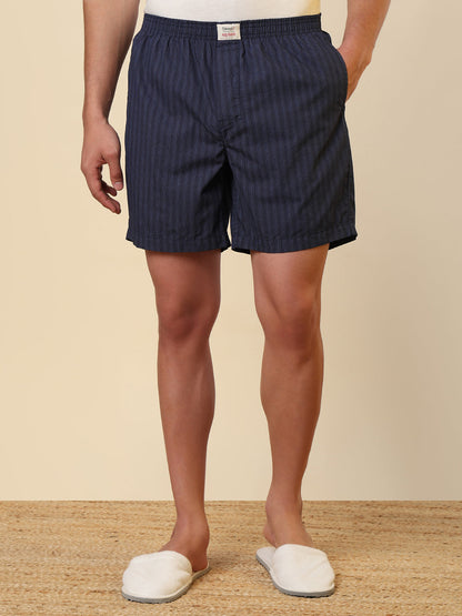 Sleepz Men Blue Printed Regular Fit Cotton Boxer