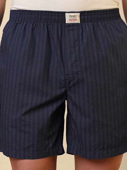 Sleepz Men Blue Printed Regular Fit Cotton Boxer