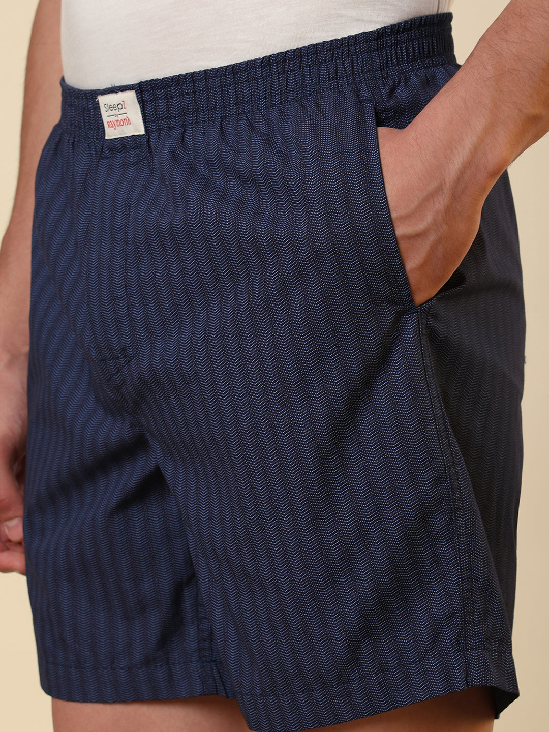 Sleepz Men Blue Printed Regular Fit Cotton Boxer