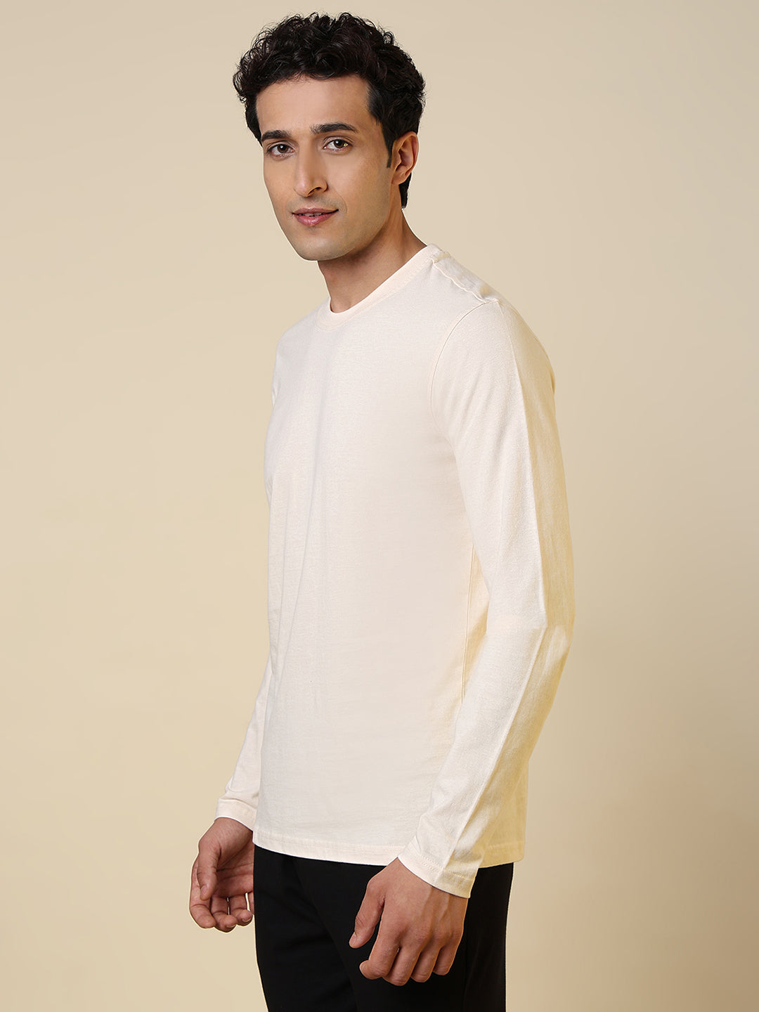Sleepz Men Brown Solid Regular Fit Cotton T-Shirt