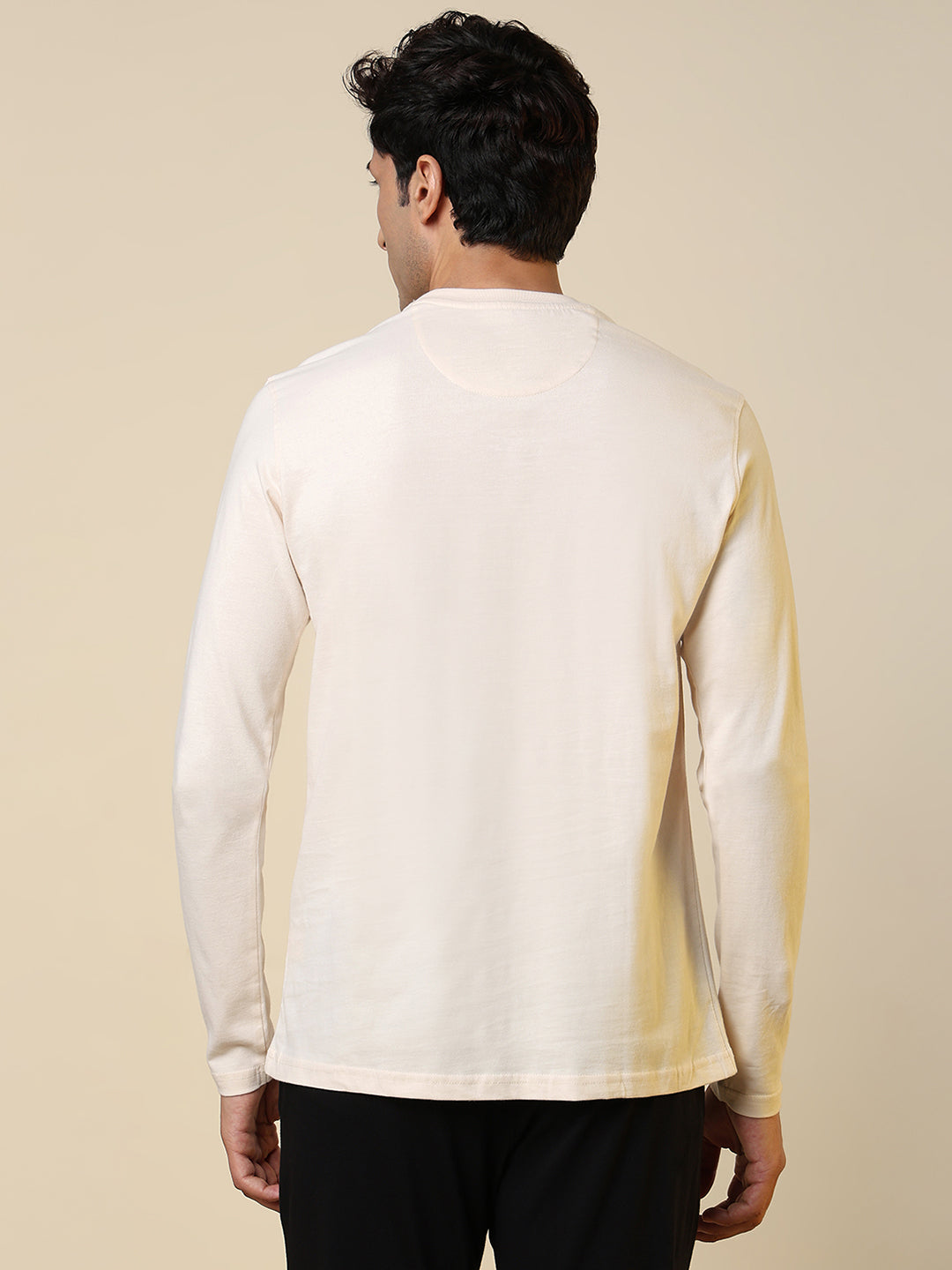 Sleepz Men Brown Solid Regular Fit Cotton T-Shirt