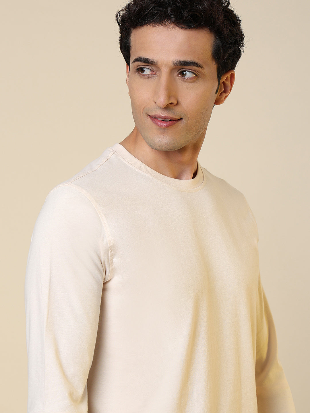 Sleepz Men Brown Solid Regular Fit Cotton T-Shirt