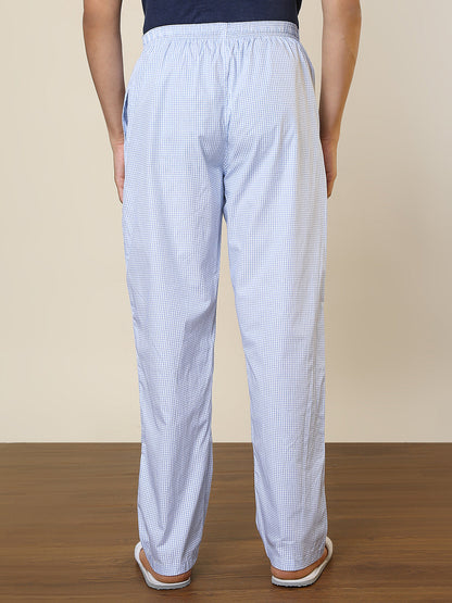 Sleepz Men Blue Printed Regular Fit Cotton Pyjama
