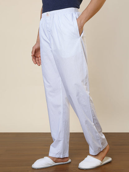 Sleepz Men Blue Printed Regular Fit Cotton Pyjama