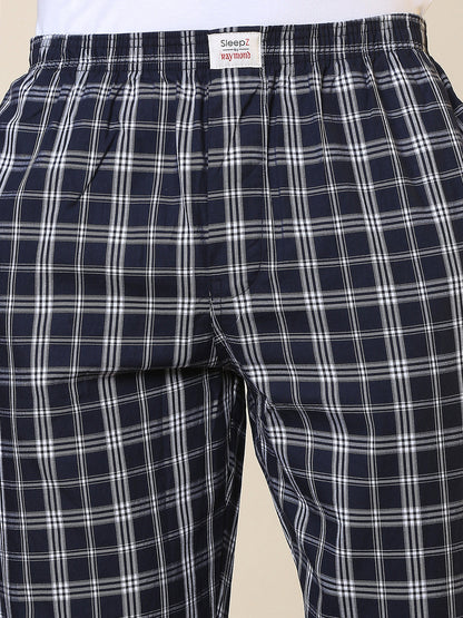 Sleepz Men Blue Checks Regular Fit Cotton Pyjama