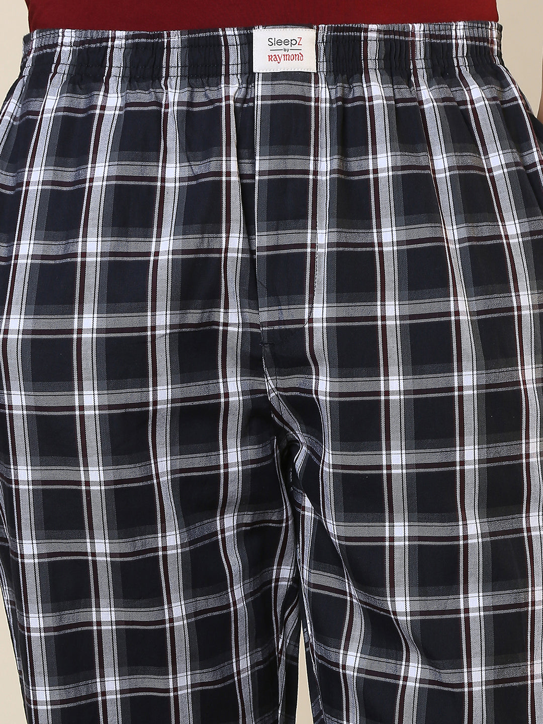 Sleepz Men Blue Checks Regular Fit Cotton Pyjama